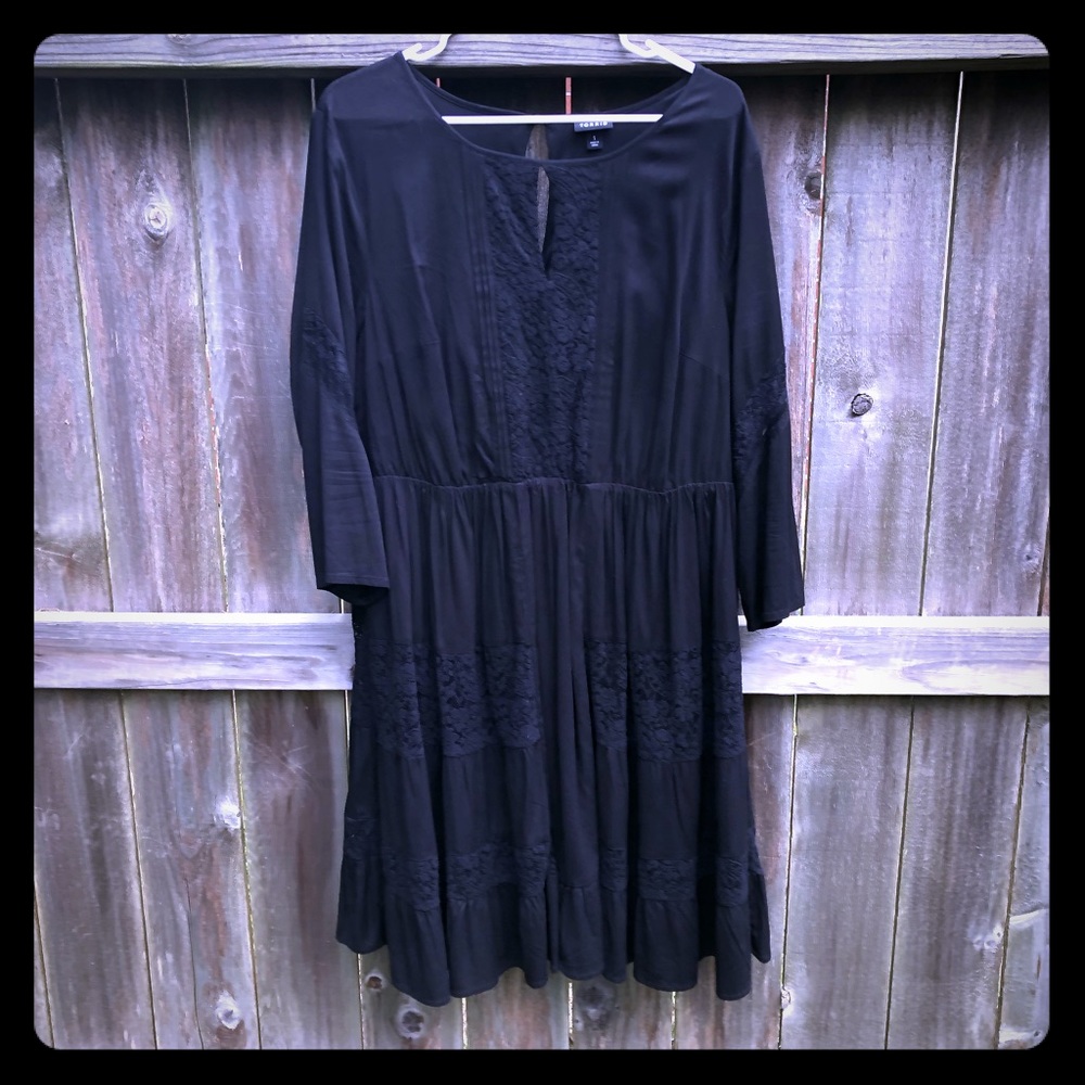 Black mid length dress
